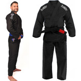 Kimono Jiu Jitsu Preto Azul Branco Trançado Invictus Classic