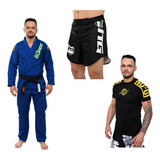 Kimono Jiu Jitsu Trançado Rash Guards Bjj Bermuda Mma 