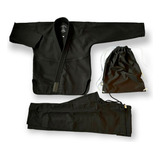 Kimono Jiu Jitsu Vouk All Black Trançado + Bolsa De Brinde