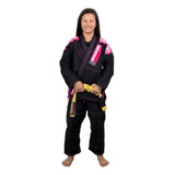 Kimono Jiu Jitsu Xtra lite Infantil Preto rosa Brazil Combat