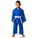 Kimono Judo Jiu Jitsu Reforçado Infantil Branco/azul + Faixa
