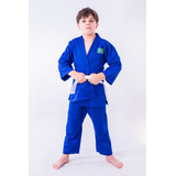 Kimono Judo Jiujitsu Infantil Reforçado Azul + Faixa Grátis