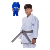 Kimono Judo Trançado Infantil Branco Com Faixa