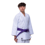 Kimono Judo Trançado Training Adulto Branco Adesivo