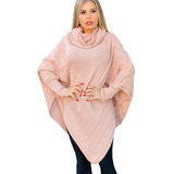 Kimono Poncho Tricot Feminino Inverno Cor