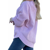 Kimono Trico Poncho Lã Feminino Inverno Manga Longa Xadrez