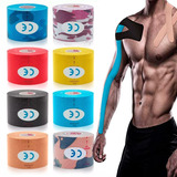 Kinesio Tape Fita Adesiva Fisioterapia Muscular Bandagem 5x5 Cor Rosa