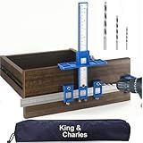 King Charles Gabarito De Ferragens De Armário Gabarito De Alça De Armário Com Brocas De Madeira Pontuda Gabarito De Armário Para Alças E Puxadores Em Gavetas Armários Portas Conjunto De Ferramentas
