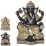 King Ganesha Hindu Deus Sorte Prosperidade Sabedoria Resina Estatua Decorativa Rei GaB163A 