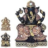 King Ganesha Hindu Deus Sorte Prosperidade Sabedoria Resina Estatua Decorativa Rei GaB163B 