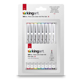 Kingart 432 8 Pro Inkline Color Micro Line E Caneta Gráfica