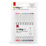 Kingart 440 8 Pro Inkline Color Micro Line E Canetas Gráfica