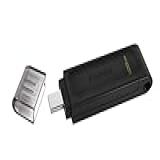 Kingston DataTraveler 70 128 GB Flash Portátil E Leve USB C Com Velocidades USB 3 2 Geração 1 DT70 128 GB Preto
