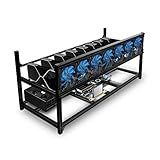 Kingwin Estrutura De 8 GPU Miner Rig Gabinete De Mineração De Alumínio Empilhável Premium Para Mineração De Criptografia Eficiente Capa De PC De Banco De Teste 