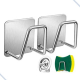 Kinneken 2 Suporte Porta Esponja Bucha Pia Inox Organizador Cozinha Cor Prateado