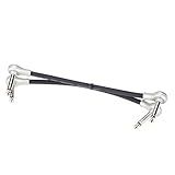 Kirlin Kit 2 Cabos 1-4 -Mono Plug Patch De Pedal Efeito 0-15m Para Guitarra Baixo Ou Violão -Preto