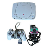 Kit - Console Playstation 1 Slim Original Destravado + Joystick Ascii Grip V Original