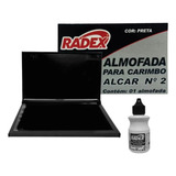 Kit 01 Almofada Carimbeira N 2 Pequena Refil Tinta Radex