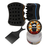 Kit 01 Esponja Nudred Dupla Turbo Ø12mm 01 Pomada 01 Pente