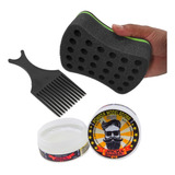 Kit 01 Esponja Nudreds 01 Pomada 01 Pente Garfo
