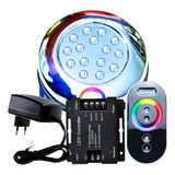 Kit 01 Luminária Piscina Led 15w Rgb Inox Comando Fonte