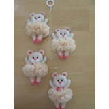 Kit 01 Pingente E 02 Abraçadeira Para Cortina Ursa Bailarina