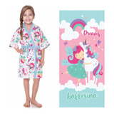Kit 01 roupão 01 toalha Infantil Menina o Estampado Lepper