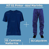 Kit 01 Uniforme Pintor Calça Brim Camiseta Malha Fria