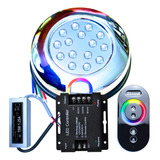 Kit 01pç Refletores De Piscina Led 15w Rgb 01 Controle Touch 16milhoes De Cores 01 Fonte Blindada 01 Rosca 1 2