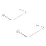 Kit 02 Araras Cabideiro Closet Parede Reta Organizador 120cm Cor Branco