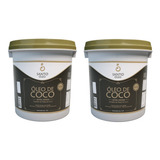 Kit 02 Baldes 3 2l Santo Óleo De Coco Extra Virgem Da Polpa
