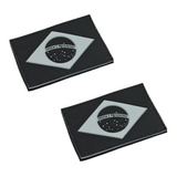 Kit 02 Bandeira Do Brasil Emborrachada Preto E Branco