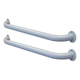 Kit 02 Barra Alça Apoio Banheiro Idoso Deficiente 40cm Branc Cor Branco