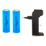 Kit 02 Bat 18490 18500 3 7v 1400mah Carregador