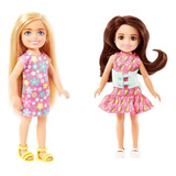 Kit 02 Bonecas Barbie Chelsea 14 Cm Loira + Morena Escol. Sj