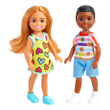 Kit 02 Bonecos Barbie Chelsea 14cm Cab Cast Menino Mattel