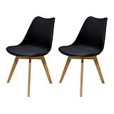 Kit 02 Cadeiras Para Mesa De Jantar Cozinha Saarinen Leda Base Madeira Resistente Pretas