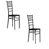 Kit 02 Cadeiras Tiffany Resistente Cor Preta P Sala Jantar