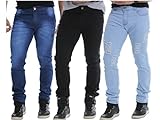 Kit 02 Calças Sarja Jeans Masculina Skinny Lycra Ofertas 40