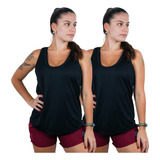 Kit 02 Camiseta Regata Feminina Dry Fit Musculação Ar Fresco