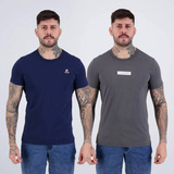 Kit 02 Camisetas Le Coq Sportif I Marinho Com Cinza