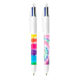 Kit 02 Canetas Bic 4 Cores Fun Estampada Tie Dye