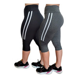 Kit 02 Capri Corsário Plus Size Academia Suplex