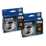 Kit 02 Cartucho De Tinta Epson Preto T196120 Para Stylus 