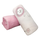 Kit 02 Cobertores Manta Microfibra Baby Plush Antialérgico