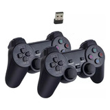 Kit 02 Controles Joystick Sem Fio  Game Stick  Tv Box E Pc