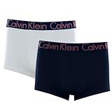 Kit 02 Cuecas Calvin Klein Ck Low Rise Trunk Cotton Masculino Adulto | 1 Marinho - 1 Branco | M | Calvin Klein