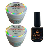 Kit 02 Gel Uv X d Pink Nude 56gr 01 Top Coat Fengshangmei
