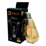 Kit 02 Lâmpadas Filamento Led Retrô Vintage 4w Quente St64