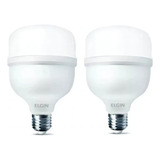 Kit 02 Lâmpadas Led Bulbo 65w Branco Frio 6500k Elgin